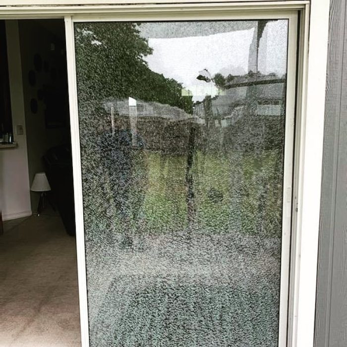 Patio door glass broken (Before)